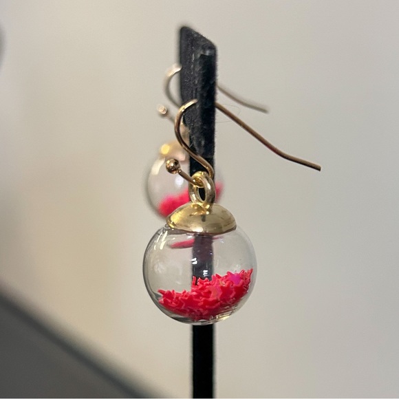Hot pink Wishing Ball Earrings - Picture 4 of 6